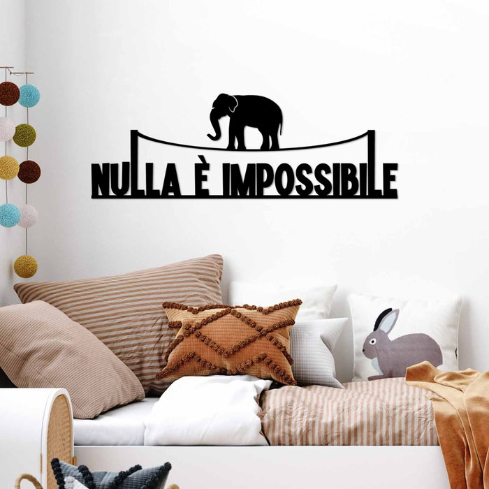 Wallity Nulla E Impossible 1 Escultura de Pared Negra en Metal